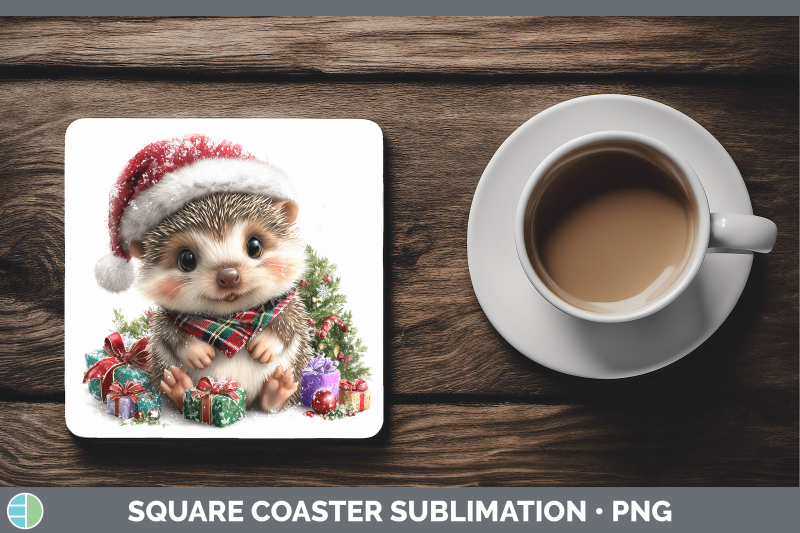 porcupine-square-coaster-woodland-christmas-santa-sublimatio