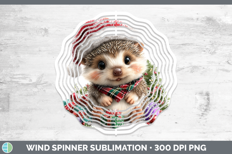 porcupine-wind-spinner-woodland-christmas-santa-sublimation