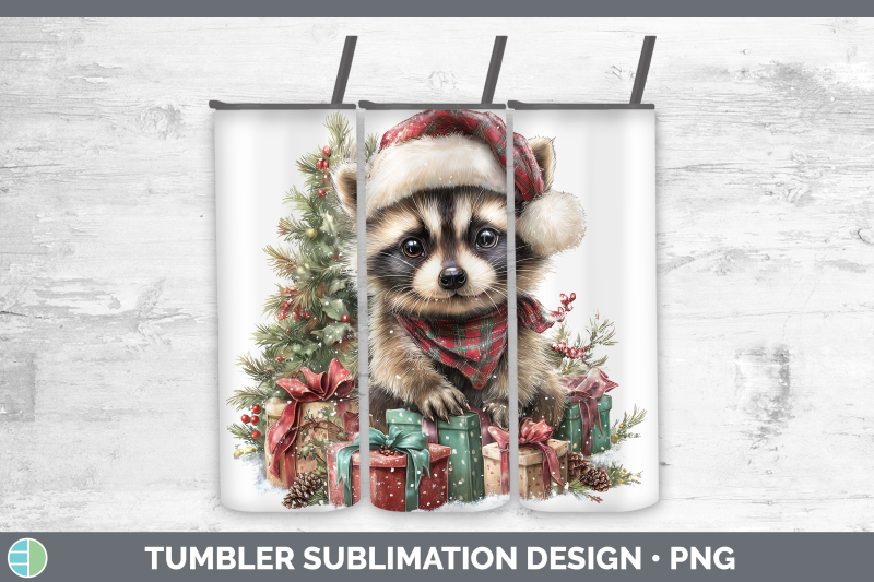 raccoon-tumbler-woodland-christmas-santa-sublimation-20-oz-s