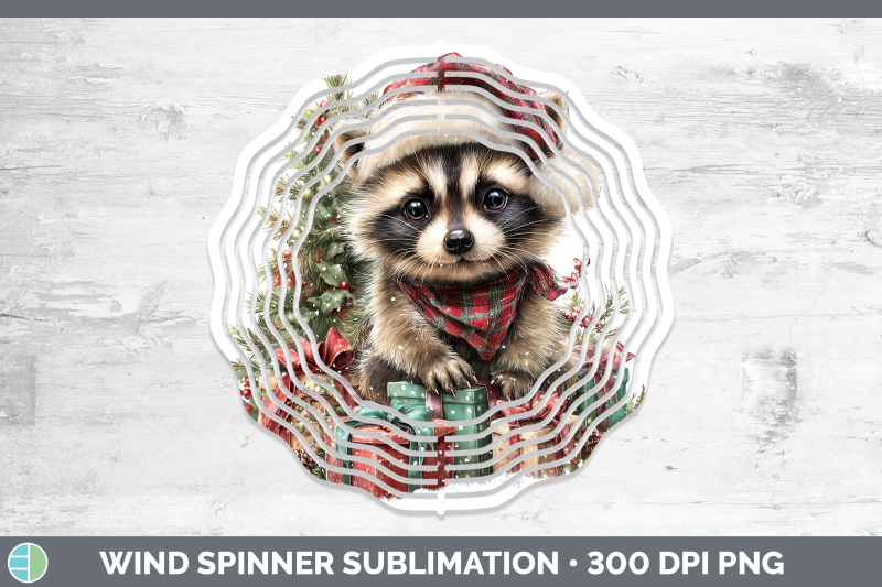 raccoon-wind-spinner-woodland-christmas-santa-sublimation-sp
