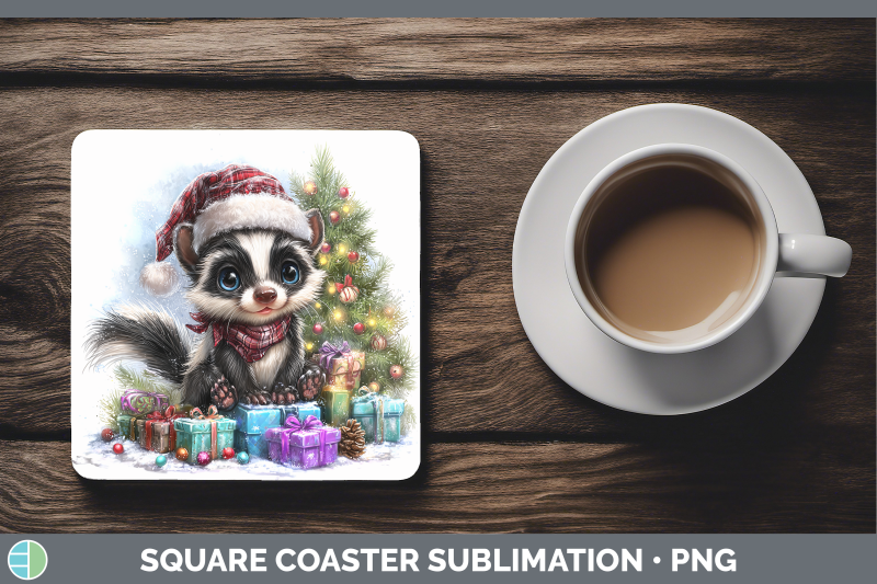 skunk-square-coaster-woodland-christmas-santa-sublimation-dr