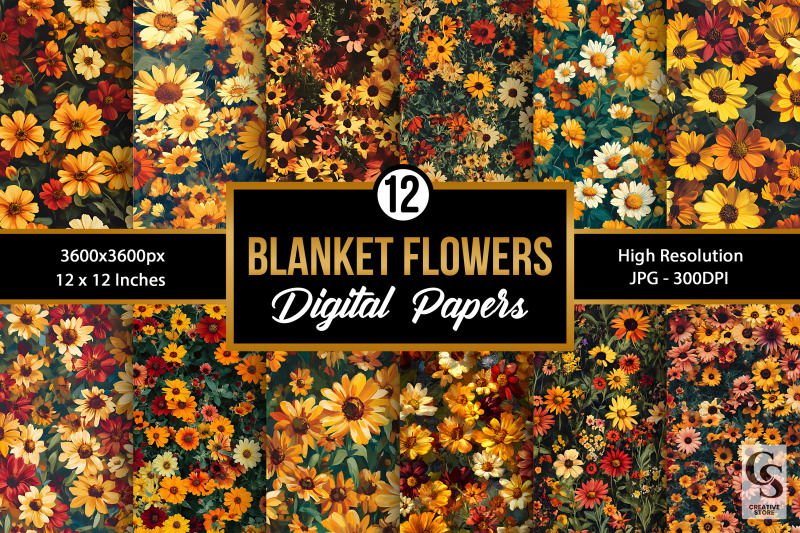 yellow-blanket-flowers-seamless-patterns