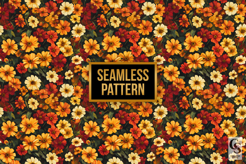 yellow-blanket-flowers-seamless-patterns