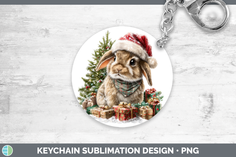 snowshoe-hare-keychain-woodland-christmas-santa-sublimation