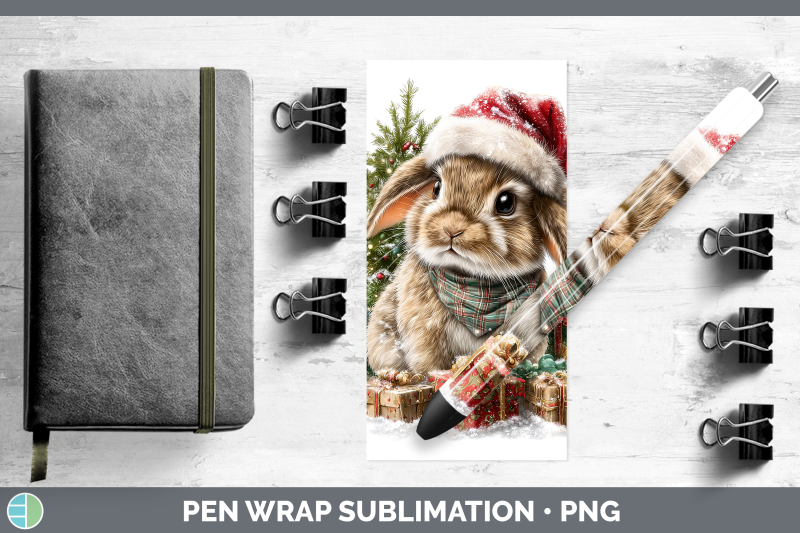 snowshoe-hare-pen-wrap-woodland-christmas-santa-sublimation