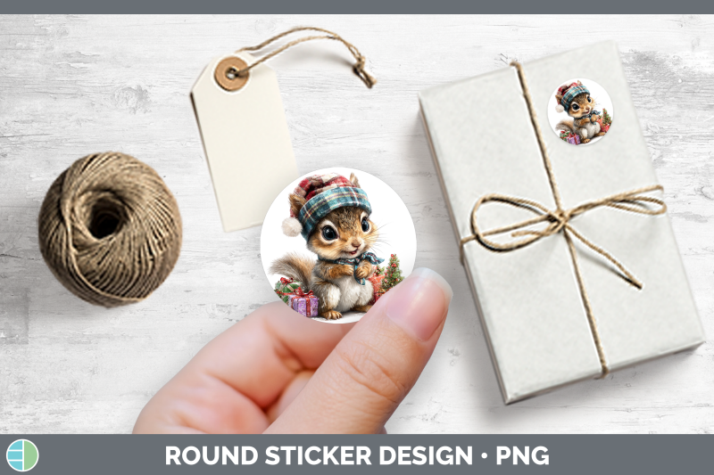 woodland-christmas-santa-squirrel-stickers-round-labels-de