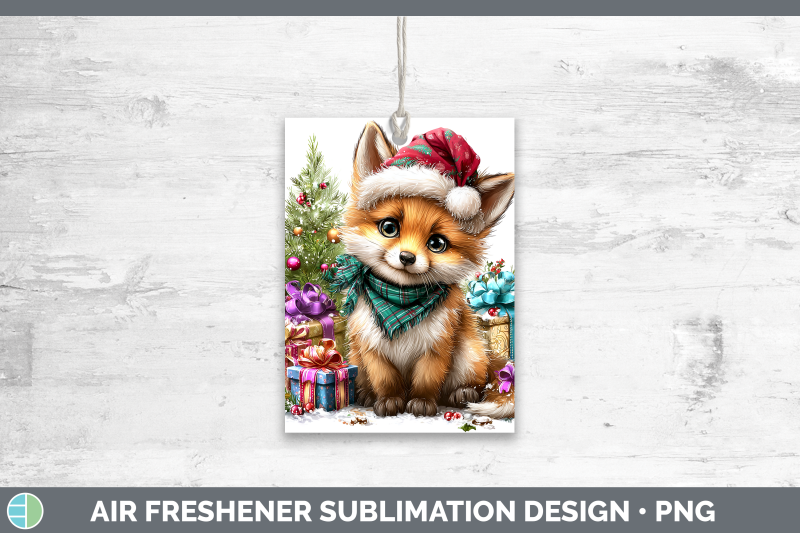 fox-air-freshener-woodland-christmas-santa-sublimation-car-s