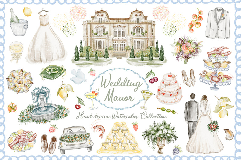 italian-watercolor-wedding-clipart