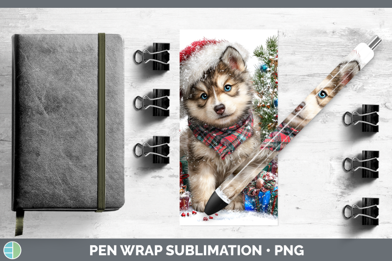 wolf-pen-wrap-woodland-christmas-santa-sublimation-pen-desig
