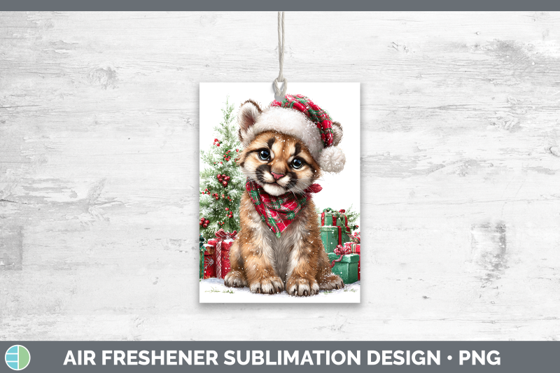 cougar-air-freshener-woodland-christmas-santa-sublimation-ca