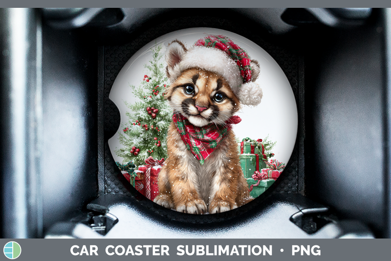 cougar-car-coaster-woodland-christmas-santa-sublimation-drin