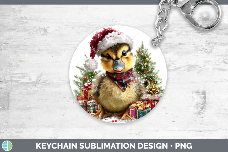 duck-keychain-woodland-christmas-santa-sublimation-keyring-d
