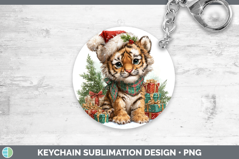 tiger-keychain-christmas-santa-hat-sublimation-keyring-desig