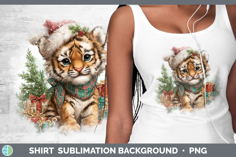 tiger-shirt-christmas-santa-hat-sublimation-background-desig