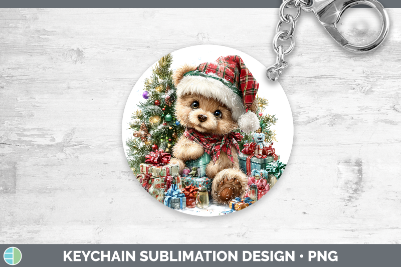 bear-keychain-christmas-santa-hat-sublimation-keyring-design