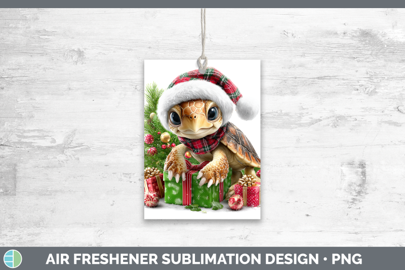 sea-turtle-air-freshener-christmas-santa-hat-sublimation-car
