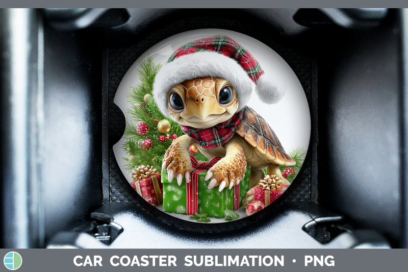 sea-turtle-car-coaster-christmas-santa-hat-sublimation-drink