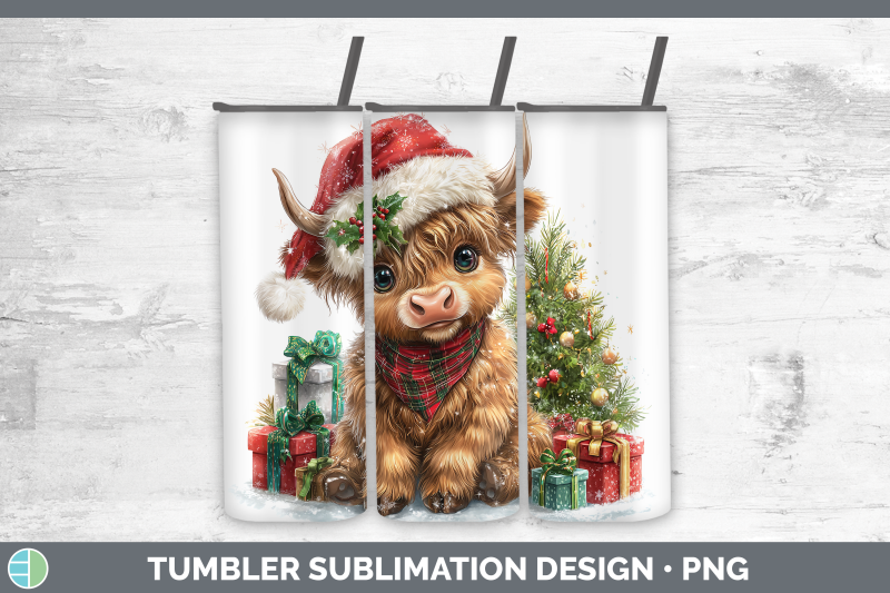 highland-cow-tumbler-christmas-santa-hat-sublimation-20-oz-s