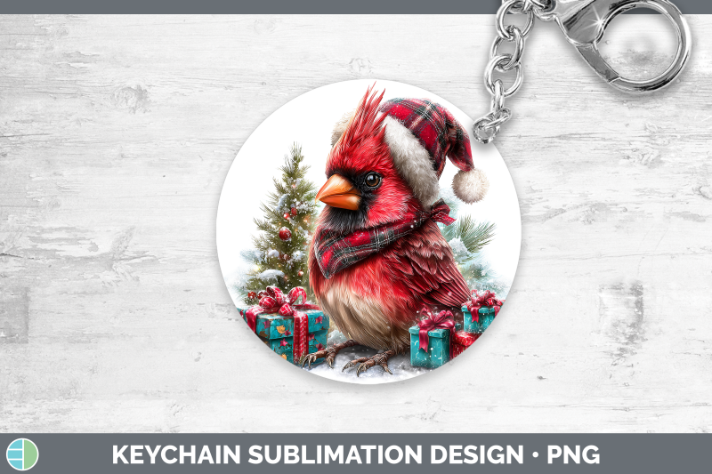 cardinal-keychain-christmas-santa-hat-sublimation-keyring-de