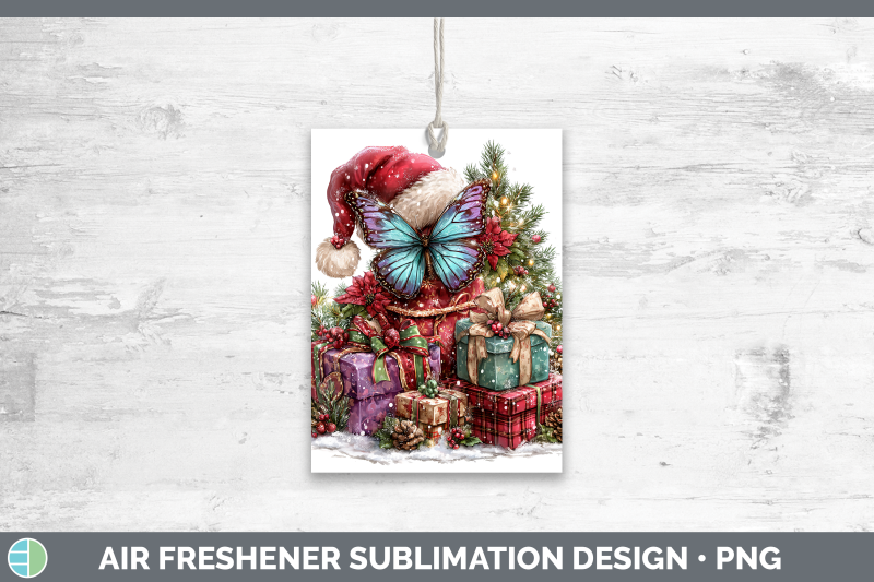 butterfly-air-freshener-christmas-santa-hat-sublimation-car