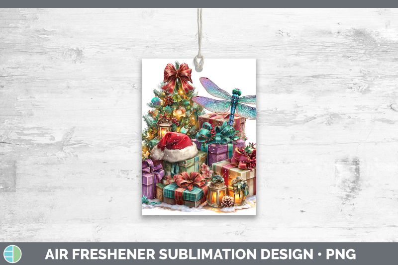 dragonfly-air-freshener-christmas-santa-hat-sublimation-car