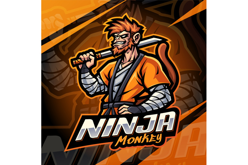 ninja-monkey-esport-mascot-logo-design