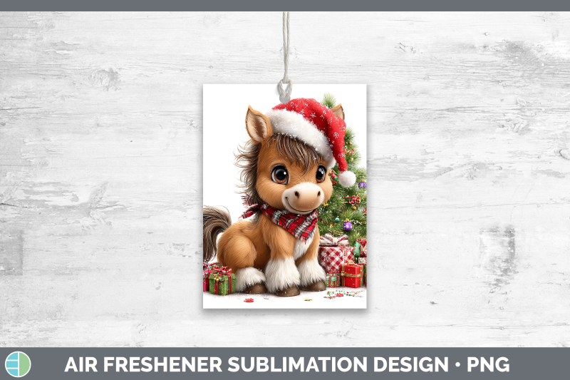 horse-air-freshener-christmas-santa-hat-sublimation-car-scen