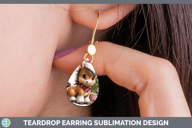 horse-teardrop-earrings-christmas-santa-hat-sublimation-earr