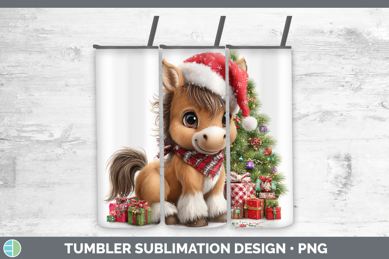 horse-tumbler-christmas-santa-hat-sublimation-20-oz-skinny-t