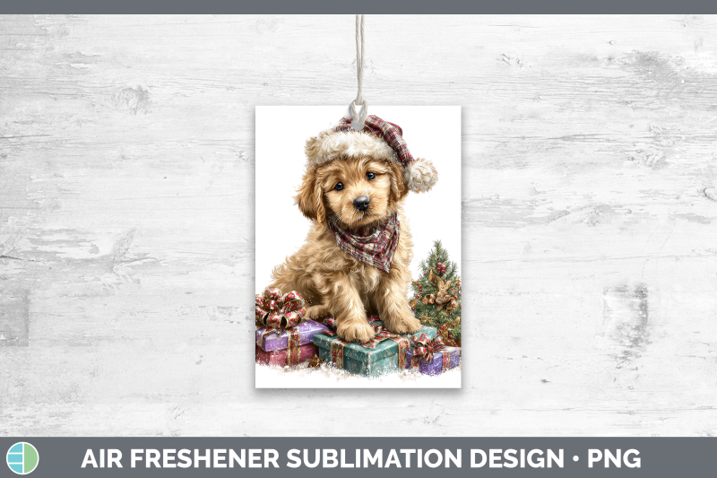 puppy-air-freshener-christmas-santa-hat-sublimation-car-scen
