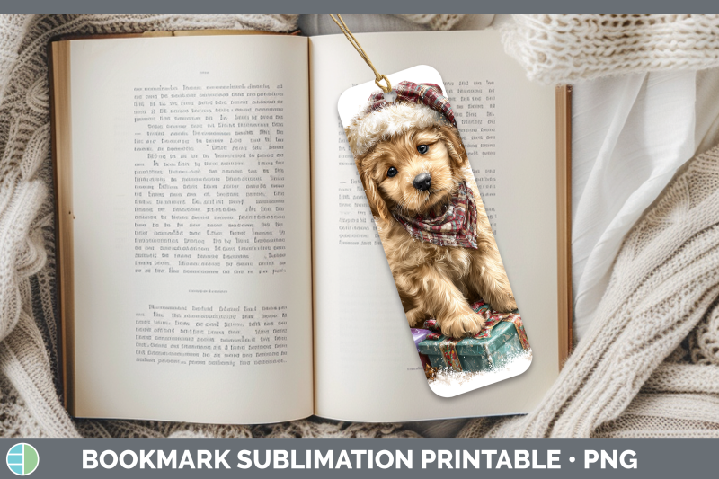 puppy-bookmark-christmas-santa-hat-sublimation-printable-des