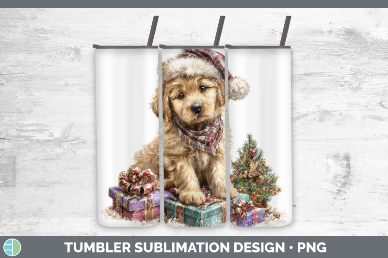 puppy-tumbler-christmas-santa-hat-sublimation-20-oz-skinny-t