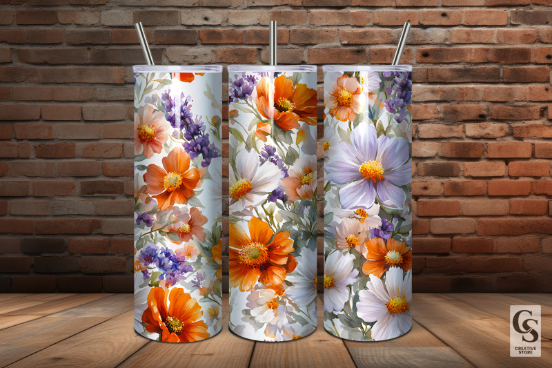 purple-orange-watercolor-floral-bouquet-seamless-patterns