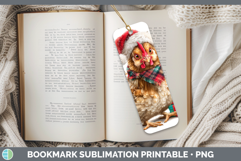 chicken-bookmark-christmas-santa-hat-sublimation-printable-d