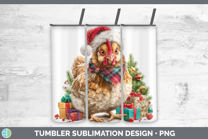 chicken-tumbler-christmas-santa-hat-sublimation-20-oz-skinny
