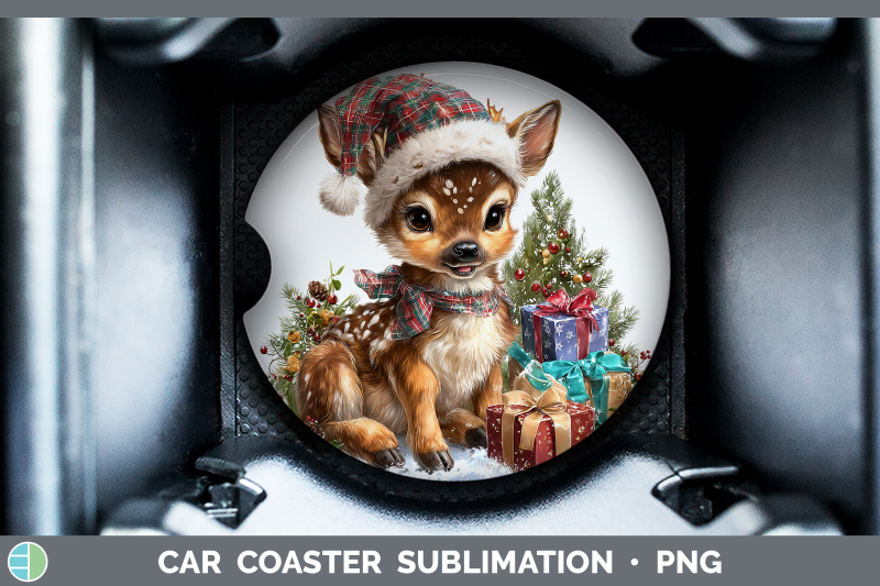 deer-car-coaster-christmas-santa-hat-sublimation-drink-mat-d