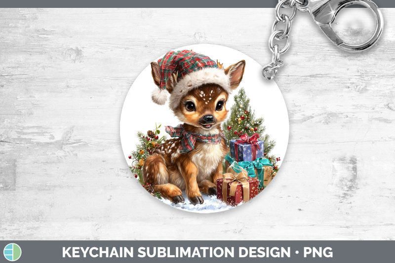 deer-keychain-christmas-santa-hat-sublimation-keyring-design