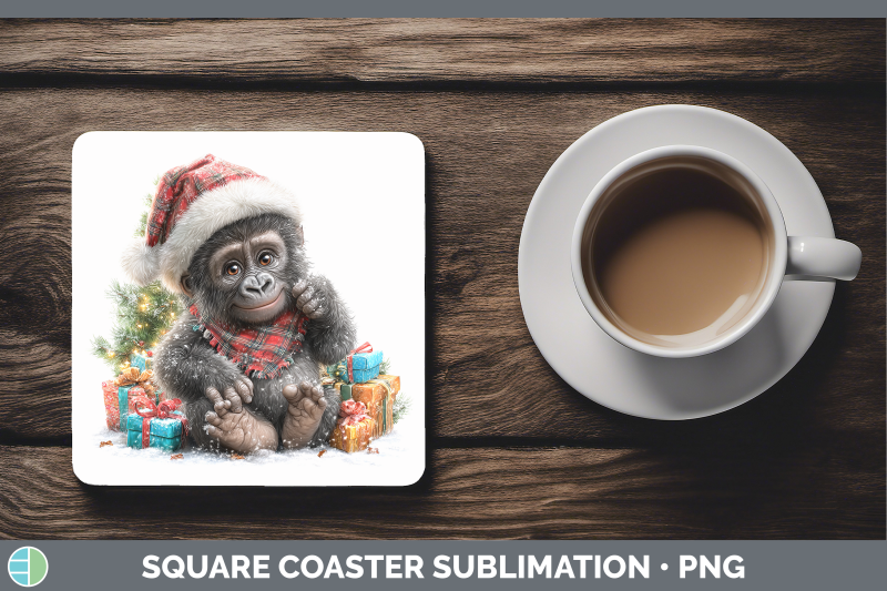 gorilla-square-coaster-christmas-santa-hat-sublimation-drink