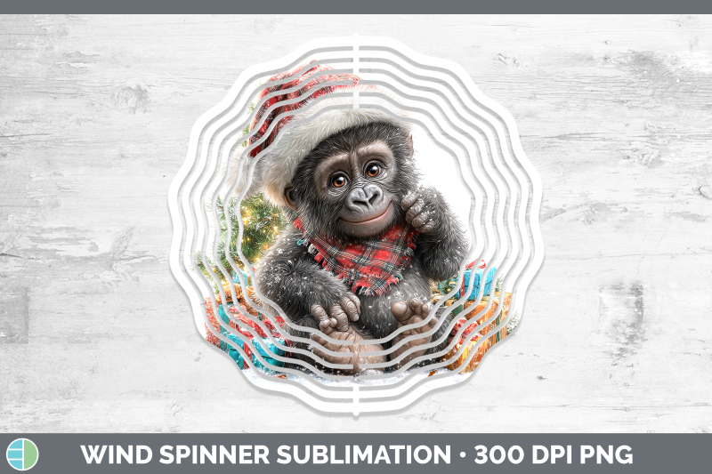 gorilla-wind-spinner-christmas-santa-hat-sublimation-spinner