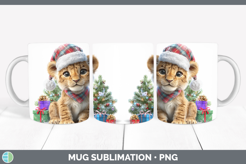 lion-mug-wrap-christmas-santa-hat-sublimation-coffee-cup-des