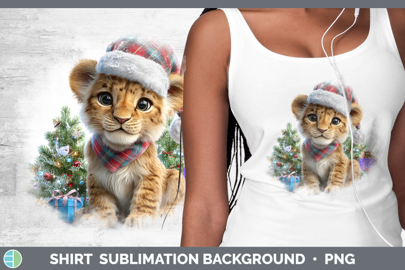 lion-shirt-christmas-santa-hat-sublimation-background-design