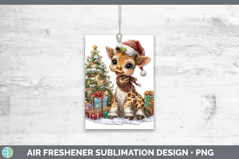 giraffe-air-freshener-christmas-santa-hat-sublimation-car-sc
