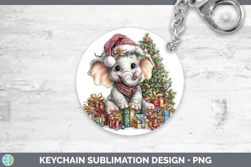 elephant-keychain-christmas-santa-hat-sublimation-keyring-de