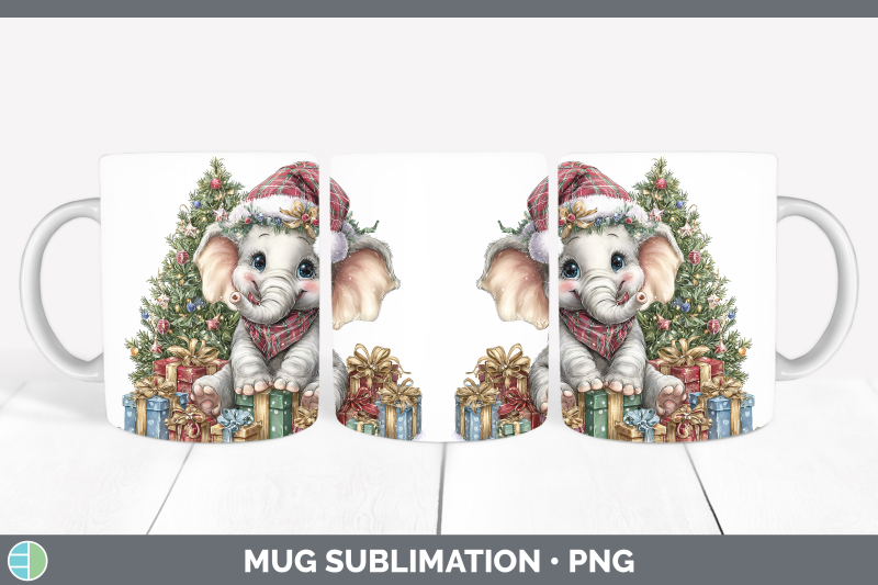elephant-mug-wrap-christmas-santa-hat-sublimation-coffee-cup