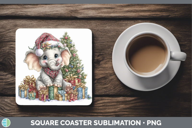 elephant-square-coaster-christmas-santa-hat-sublimation-drin