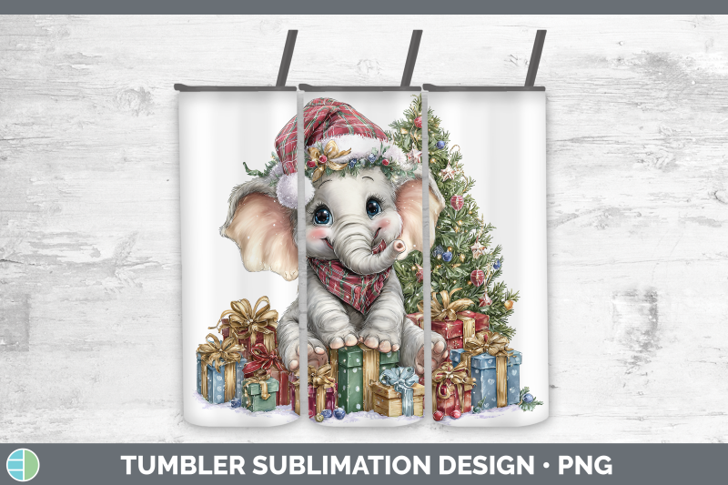elephant-tumbler-christmas-santa-hat-sublimation-20-oz-skinn
