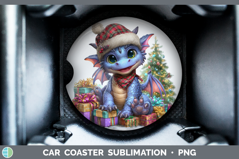 dragon-car-coaster-christmas-santa-hat-sublimation-drink-mat