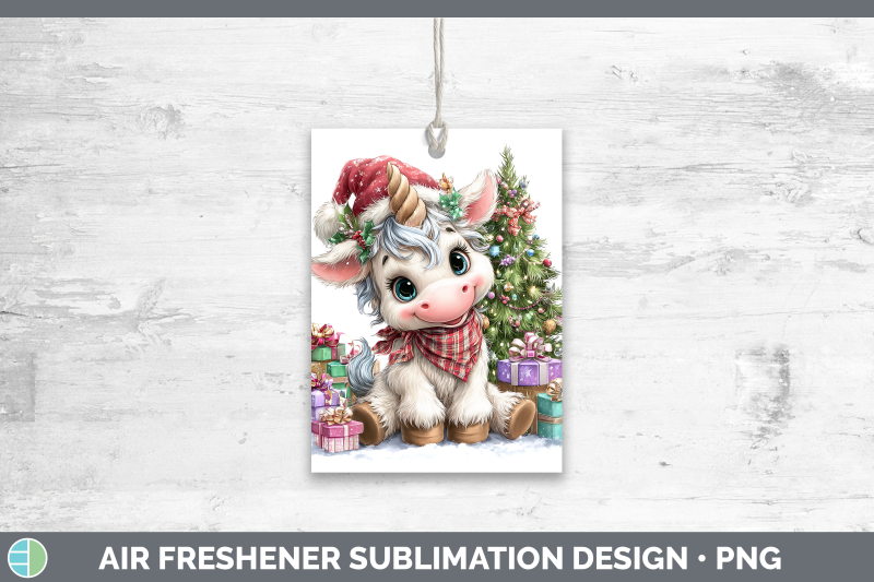 unicorn-air-freshener-christmas-santa-hat-sublimation-car-sc