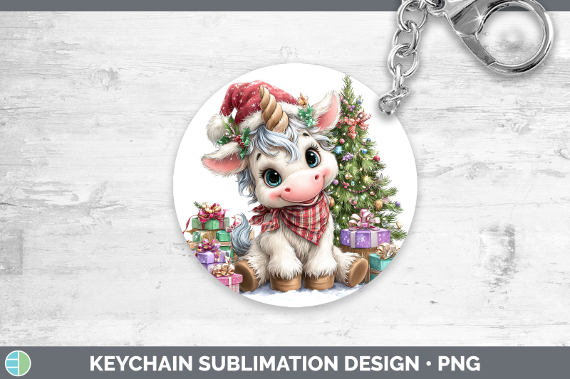 unicorn-keychain-christmas-santa-hat-sublimation-keyring-des