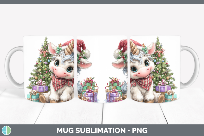 unicorn-mug-wrap-christmas-santa-hat-sublimation-coffee-cup